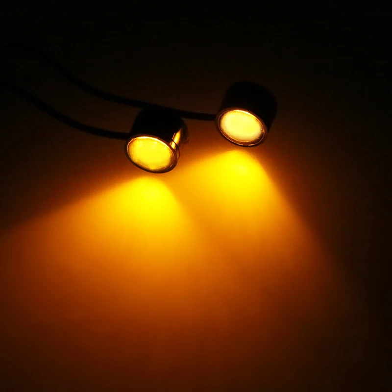 12V LED Light Indicators For Motorcycle Waterproof Motor Taillight Lamp Yellow Turn Signals Light Rear Constant light