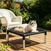 Elevated Dog Bed Breathable Mesh Washable Portable Cot Heavy Duty Raised Outdoor Dog Bed for Camping Travel Car Patio Yard 2