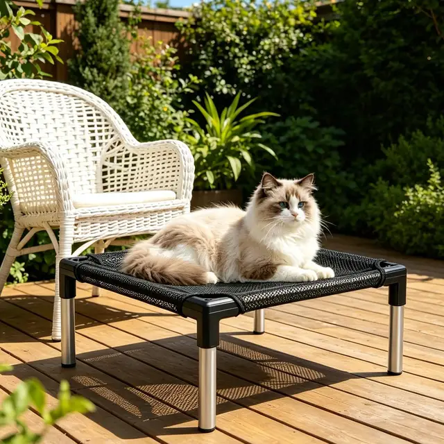 Elevated Dog Bed Breathable Mesh Washable Portable Cot Heavy Duty Raised Outdoor Dog Bed for Camping Travel Car Patio Yard 2