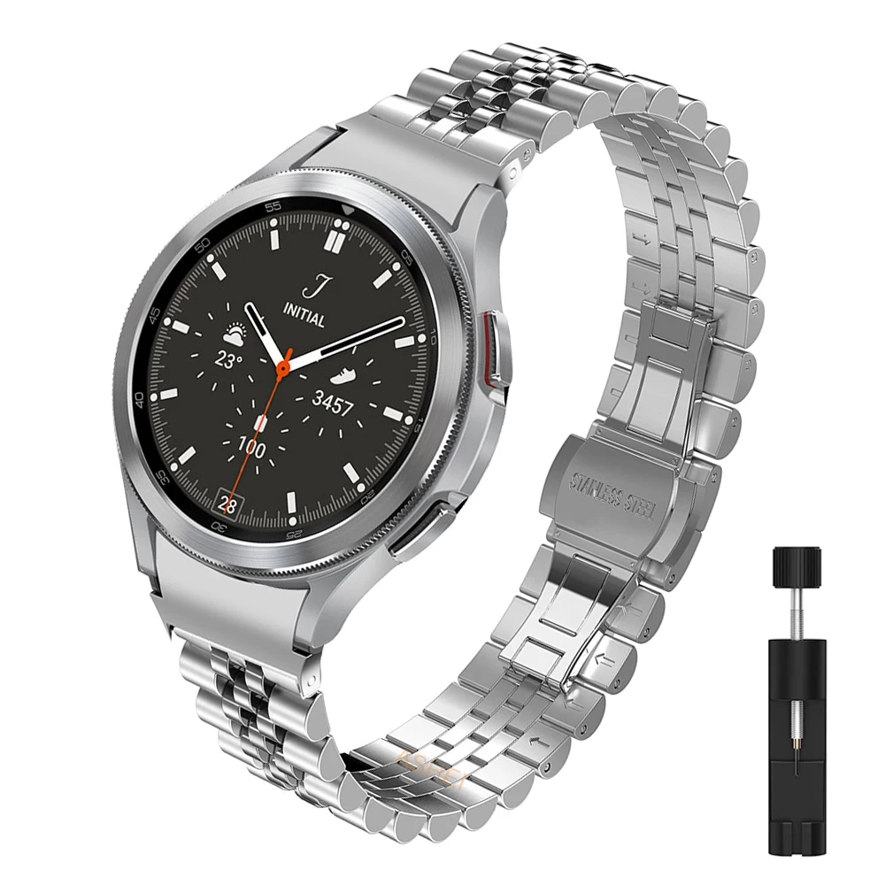 

No gap strap for samsung galaxy watch 5 4 44mm 40mm 5pro 45mm band stainless steel no gaps correa watch4 classic 46mm 42mm strap