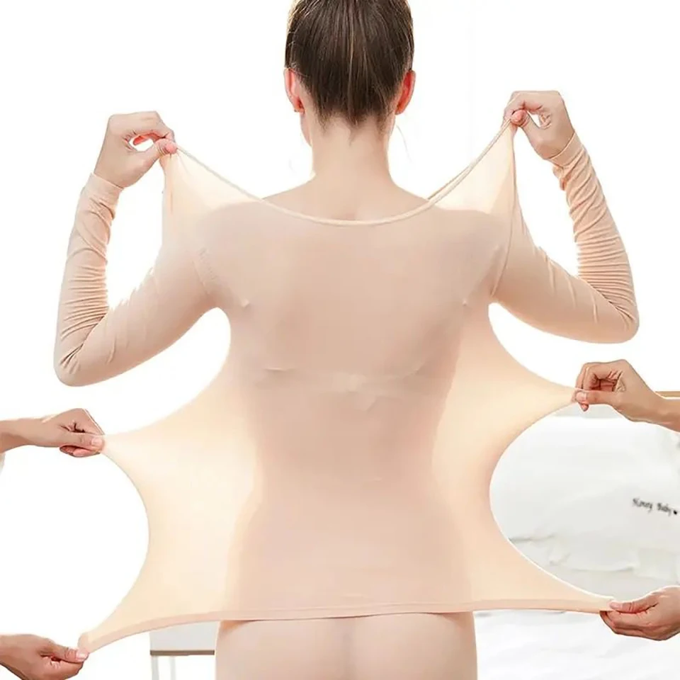 Winter Thermal Heated Underwear For Women Long Johns Set Thermo Clothing Top Tights Cold Weather Warm Bottoming Lingerie Suit