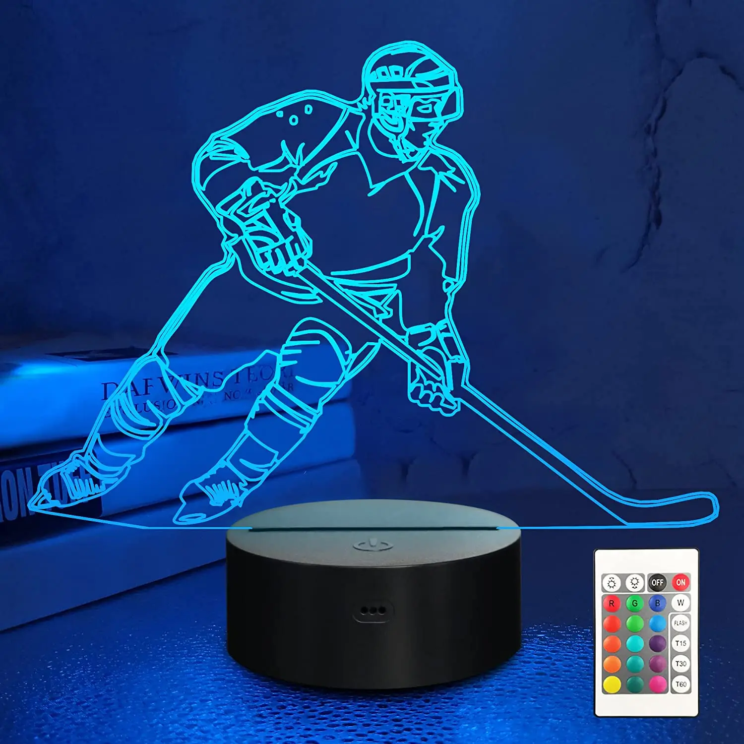 

Hockey Plyaer 3D Illusion Night Light Hockey Gifts Desk Lamp Kids Bedroom Decoration Lamp Creative Gifts For Birthday Christmas