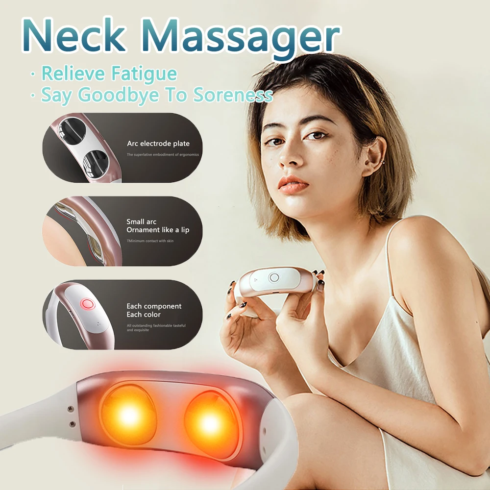 Neck Massager Intelligent Charging Heating Hot Pressing Magnetic Pulse  Fashion Multi User Usage Portable Pulse Neck Massage - AliExpress