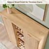 Fluted Shoe Storage Cabinet with 2 Sliding Doors, 6-Tier Adjustable Shelves, 60" Tall Large Shoe Organizer, Wooden Shoe Rack 4