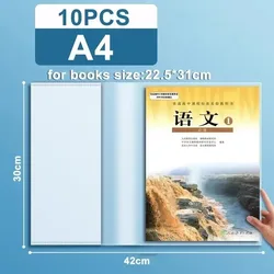 Waterproof Clear Self - Adhesive Book Covers - Transparent PP Protective Sleeves (A4 - 10PCS)