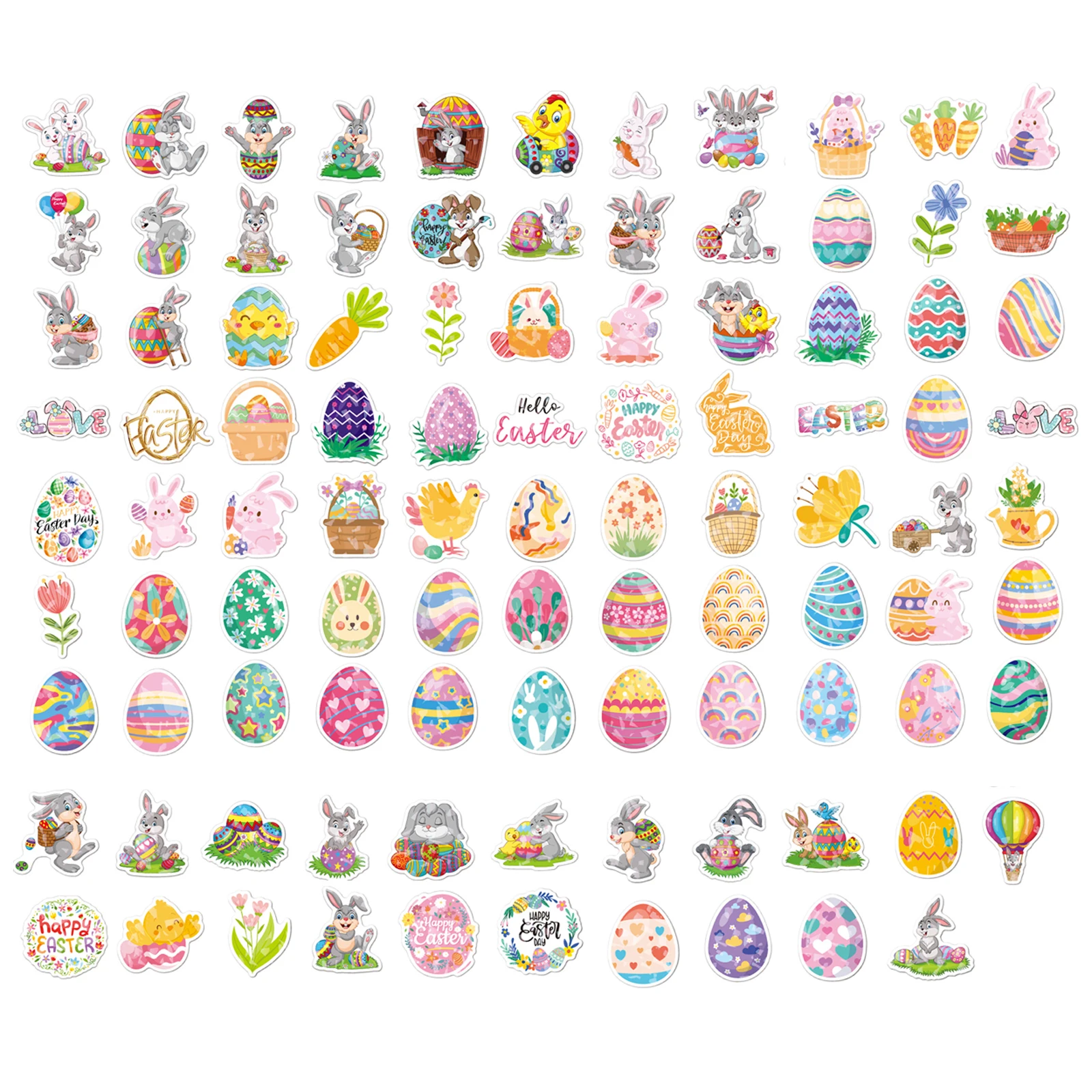 

Easter Decorative Decals Fridge 7cm Reusable 50Pcs Multicolor Multipurpose Cartoon Waterpoof For Phone Notebook Laptop Luggage