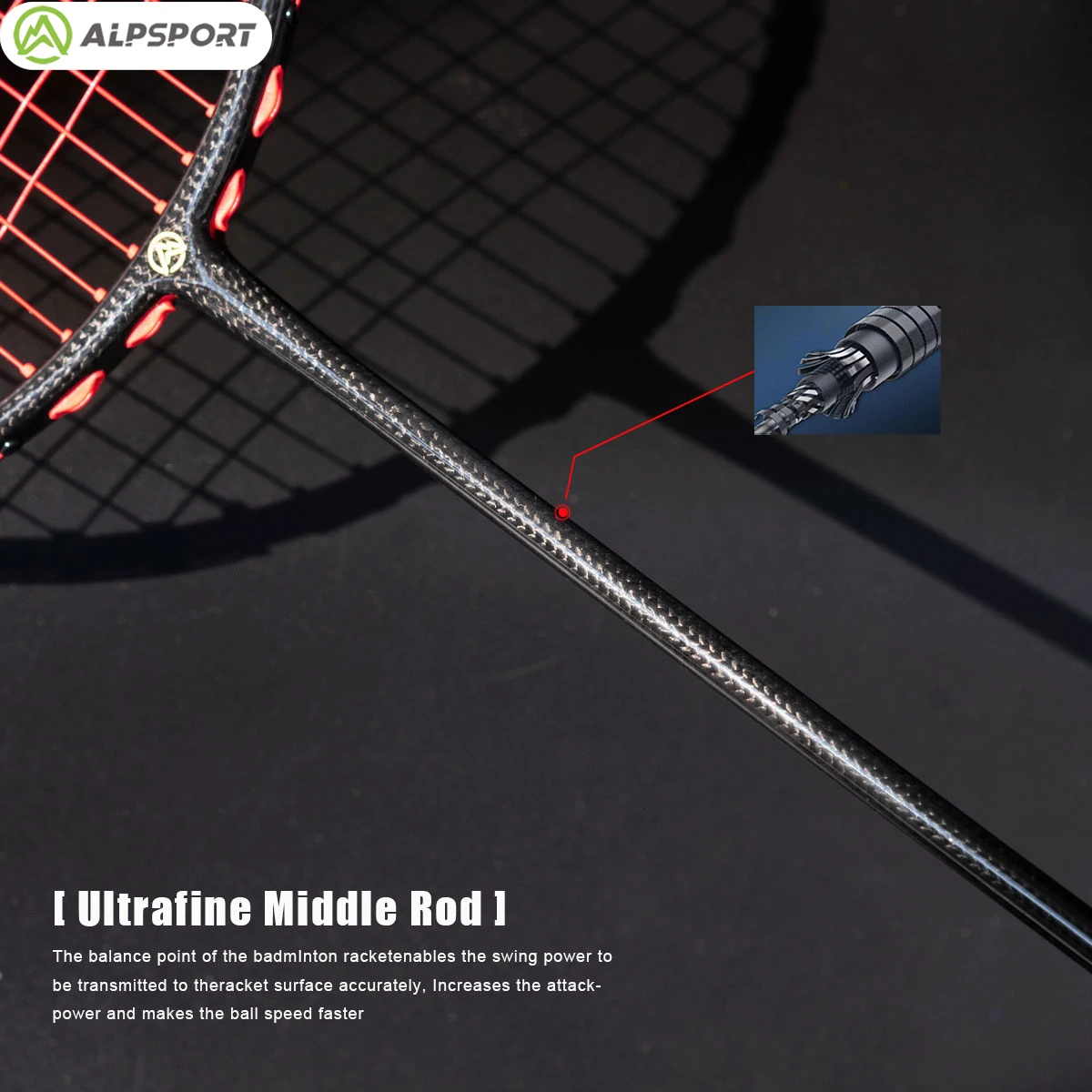 ALP BZTK 3U Aggressive Badminton Racket Tungsten Weaving Process G5 T800 Full Carbon Fiber Super Light