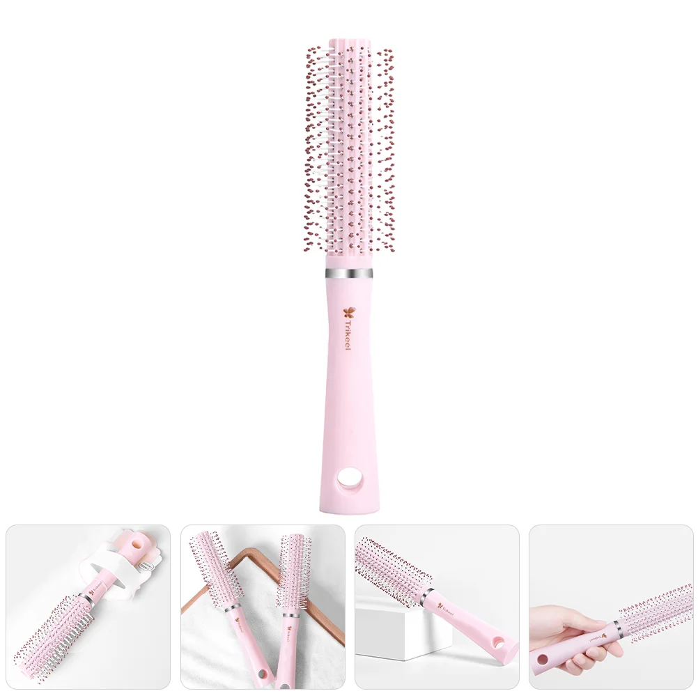 Hair Brush Portable Blow Drying Roller for Styling Hairbrush Round Pink Comb Women and