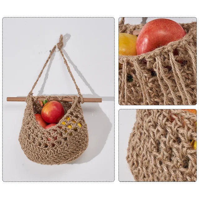 Függő Gyümölcskosár A Szekrény Alatt Kosár Szövött Háló Ajtó Mögött Gyümölcs Zöldségkonyhák Szervezőjének Tárolóhelye - Image 2