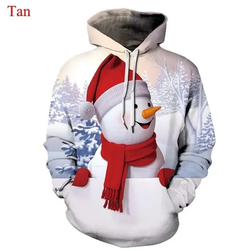 thumbnail image 1 of Sudadera con capucha con estampado 3D de Feliz Navidad para hombre, sudadera con capucha de muñeco de nieve, sudaderas divertidas y lindas para adultos y niños, sudadera con capucha de talla grande, 1 of 5