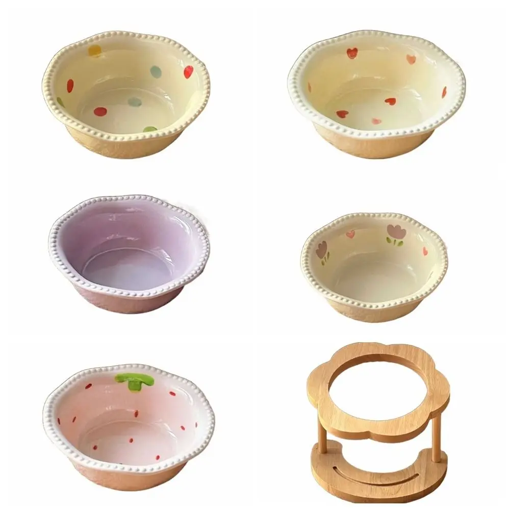 Anti Slip Ceramic Cat Bowl 15 Degree Inclined Neck Protection Cat Feeding Station Anti Overturning Elevated Dog Food Bowl