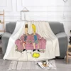 Beavis and Butt Head TV Blanket Flannel Meme Funny Snacks On Graphic Cozy Soft FLeece Bedspread 2