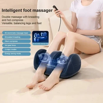Massaggiatore Elettrico per Piedi Intelligente, Macchina per Massaggio Completamente Automatica con Compressione Calda, Shiatsu e Impastamento per Alleviare la Fatica e Rilassare i Muscoli
