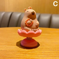 Capybara Spring Shaking Head Dashboard Figurine Ornament for Car Interior Decoration (C)