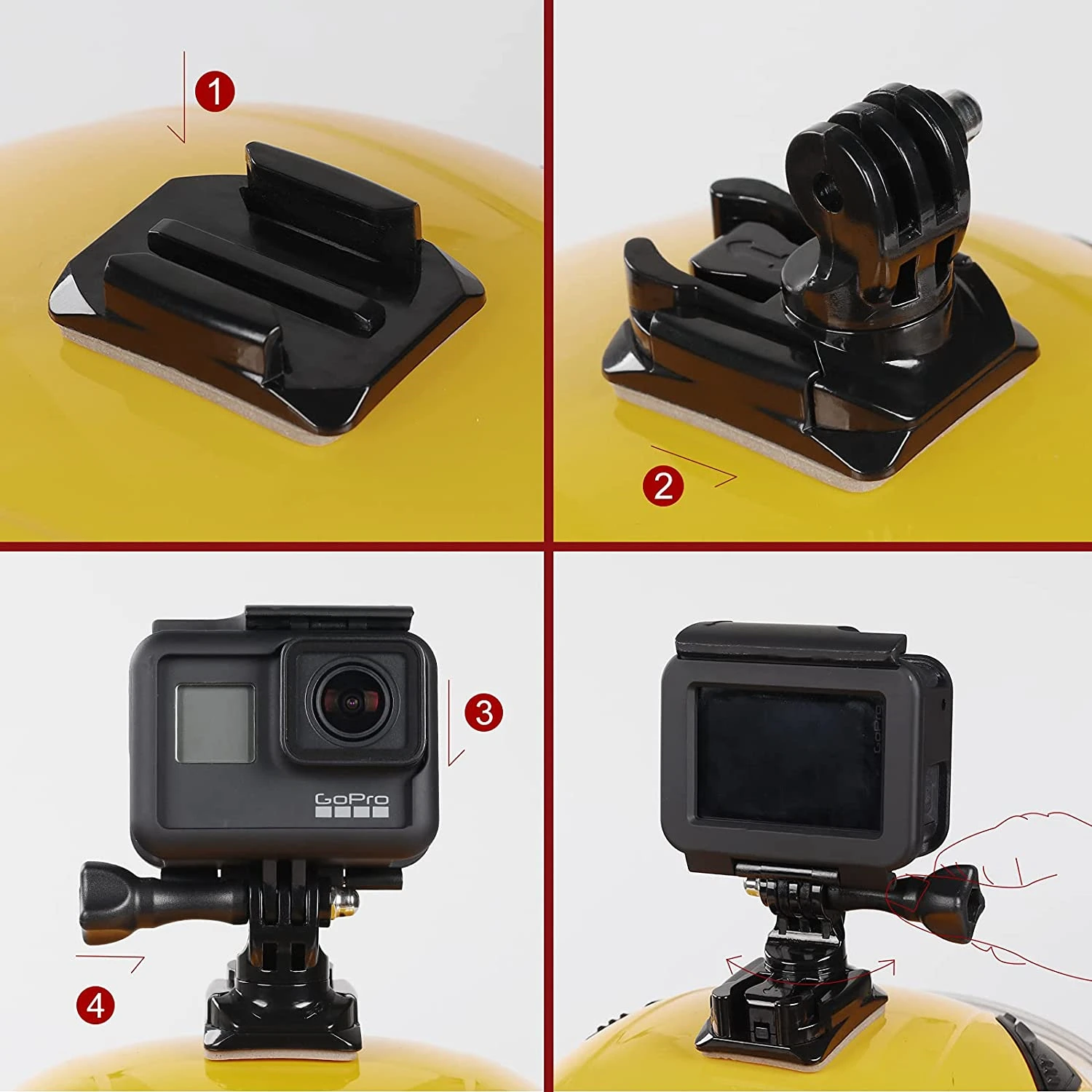 Paracolpi Honda Set 6 Supporti Adesivi Per Casco GoPro - Piatti E Curvi, Compatibili HERO9/8/7/6/5/4/3 Adesivi Casco Moto - Foto 5