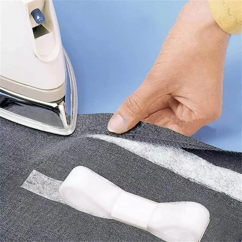 60Meters/Roll Double-sided Non-woven Interlining Adhesive Fabric Cloth Iron On Hem Tape Interlining Web DIY Sewing Crafts