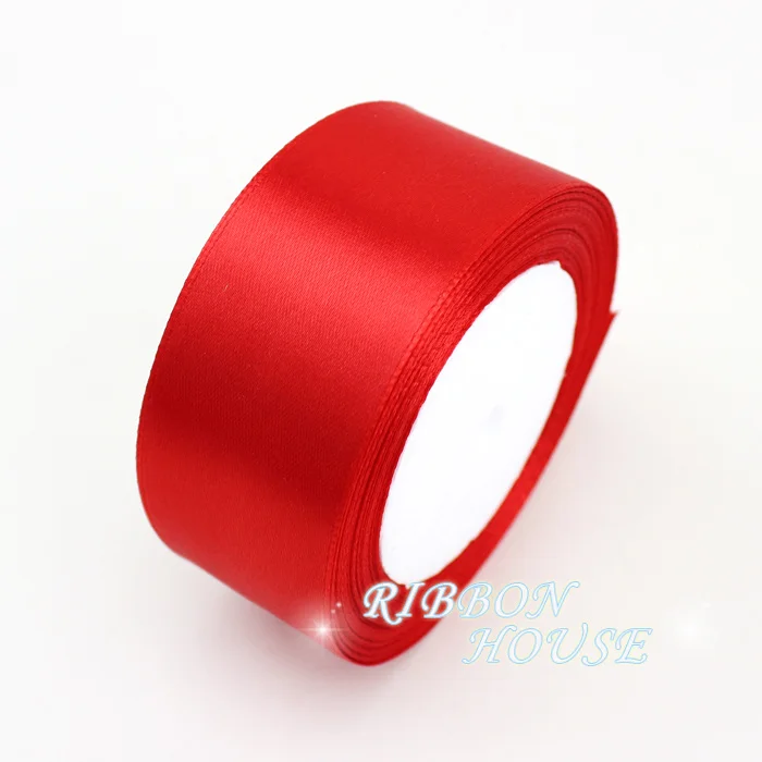 Satin Ribbons Wrapping Ribbon Christmas Ribbon 25 yards/roll Red Single Face Satin Ribbon Gift Wrapping