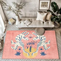 Pink Tiger Area Rug Animal Theme For Bedroom Fashion Decorative Rug Living Room Large Anti-slip Carpet for Corridor Bedroom Mat 1