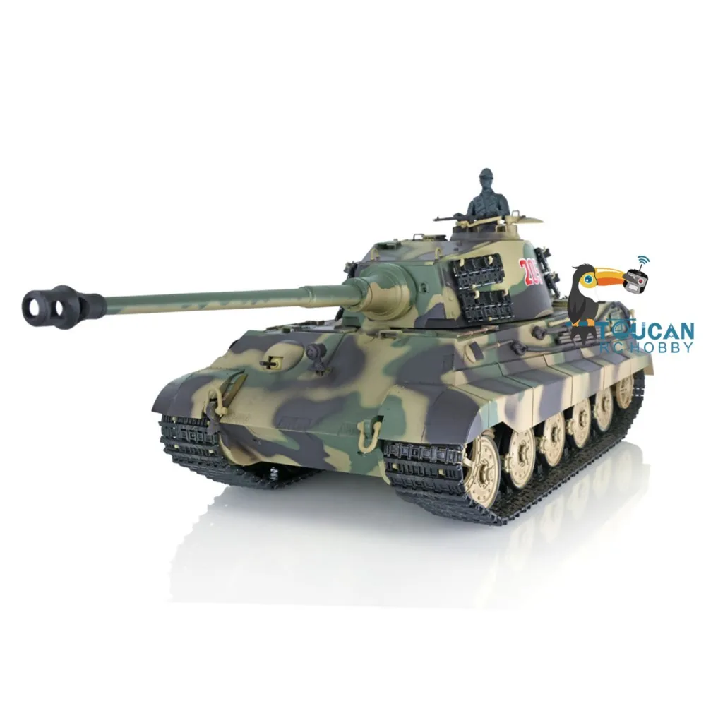 2.4G 헹롱 1/16 RTR RC 탱크 7.0 플라스틱 킹 타이거 BB탄 발사 IR 배틀 연기 효과 RC 모델 장난감 3888A TH17517-SMT8