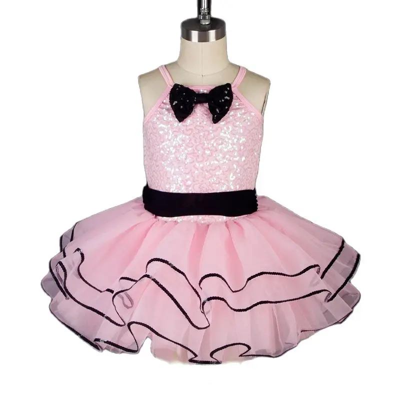 

Новинка 19008, детская балетная пачка, сценические костюмы, розовый топ из спандекса с блестками, Одежда для танцев, балетная пачка для девочек