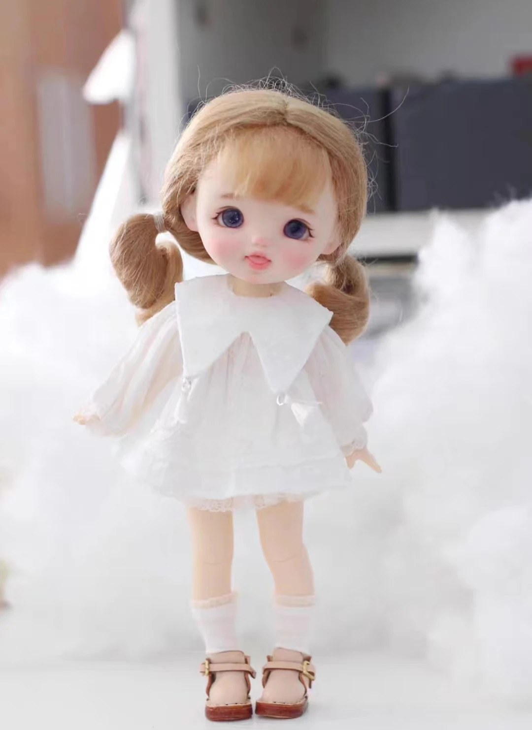 正規STO DOLL Fawn Starちゃん　オビツ11ドールヘッド　白 Stodoll-関節人形の箱,化粧品,白い顔の歯,11樹脂ヘッド,8