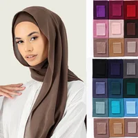 Two Piece Set Chiffon Hijab Matching Undercap Chiffon Scarf With Matching Underscarf Shawls Scarves For Women 1