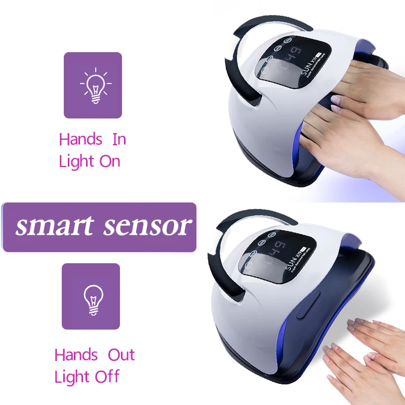 손톱용 UV LED 램프, 전문 젤 광택제 건조 램프, 터치 스크린, 스마트 네일 드라이어, 매니큐어 장비 도구, 72LED