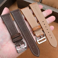 Bracelet de montre en cuir véritable 17mm 18mm 19mm 20mm 21mm 22mm, bracelet universel rétro à libération rapide 5