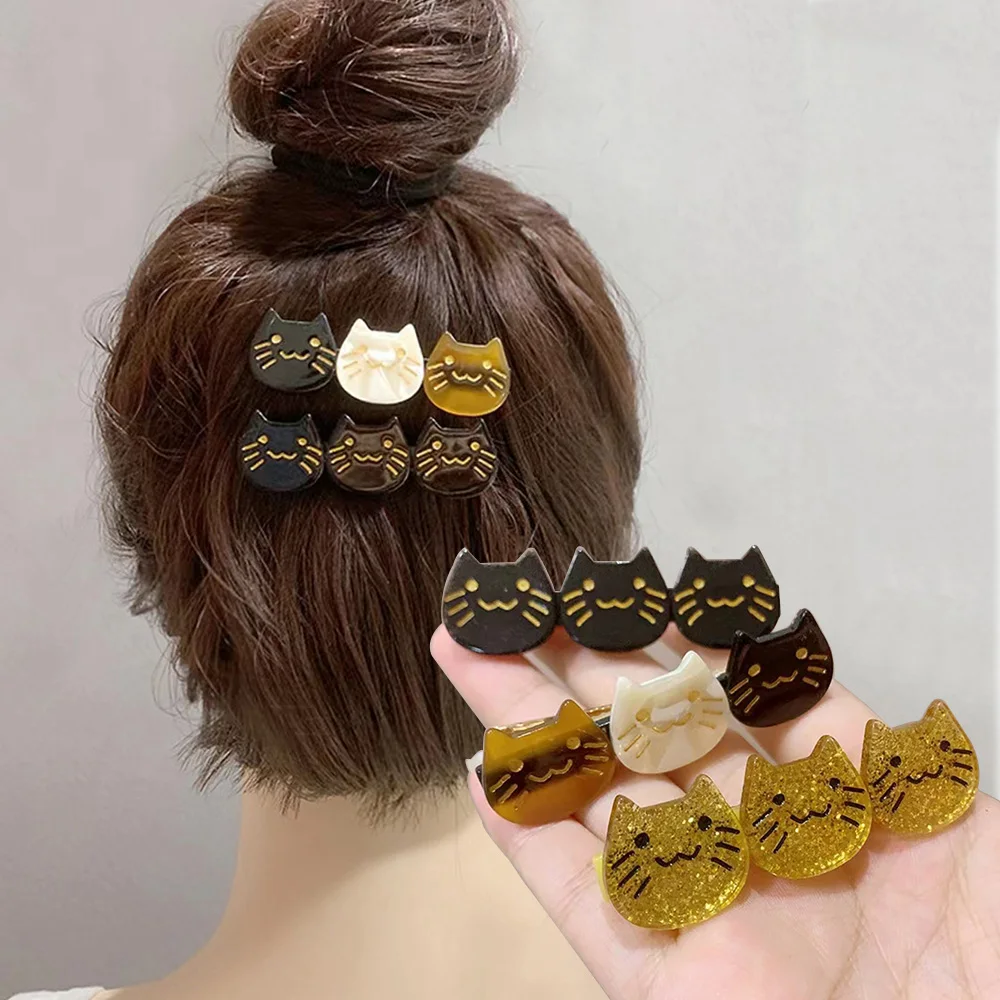 Sweet Acetate Cat Hairpin Lovely Animal Hair Clip For Women Girls