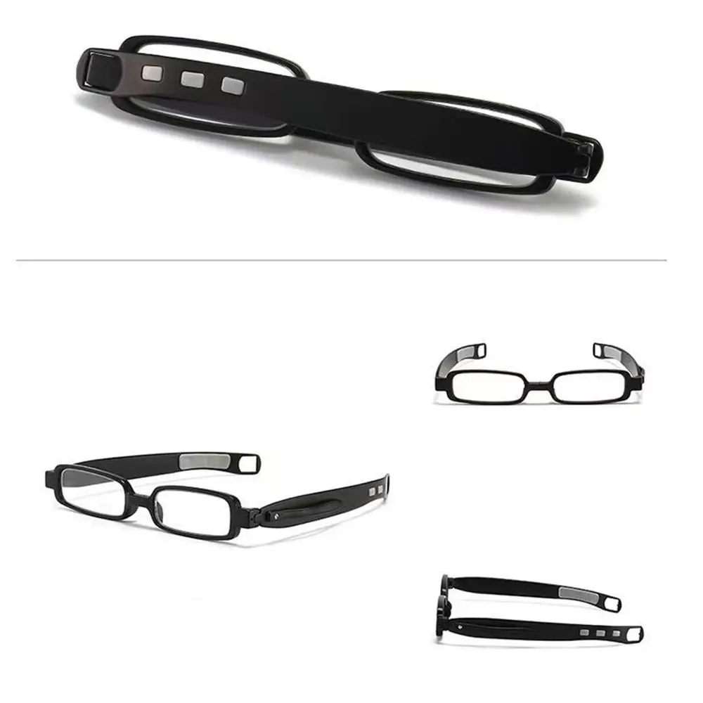 TR90 Tragbare faltbare Anti-Blaulicht-Lesebrille mit Lederetui für Herren und Damen, kompakt, 360° ° Presbyopie-Brille mit gedrehten Taschen – Detail 6