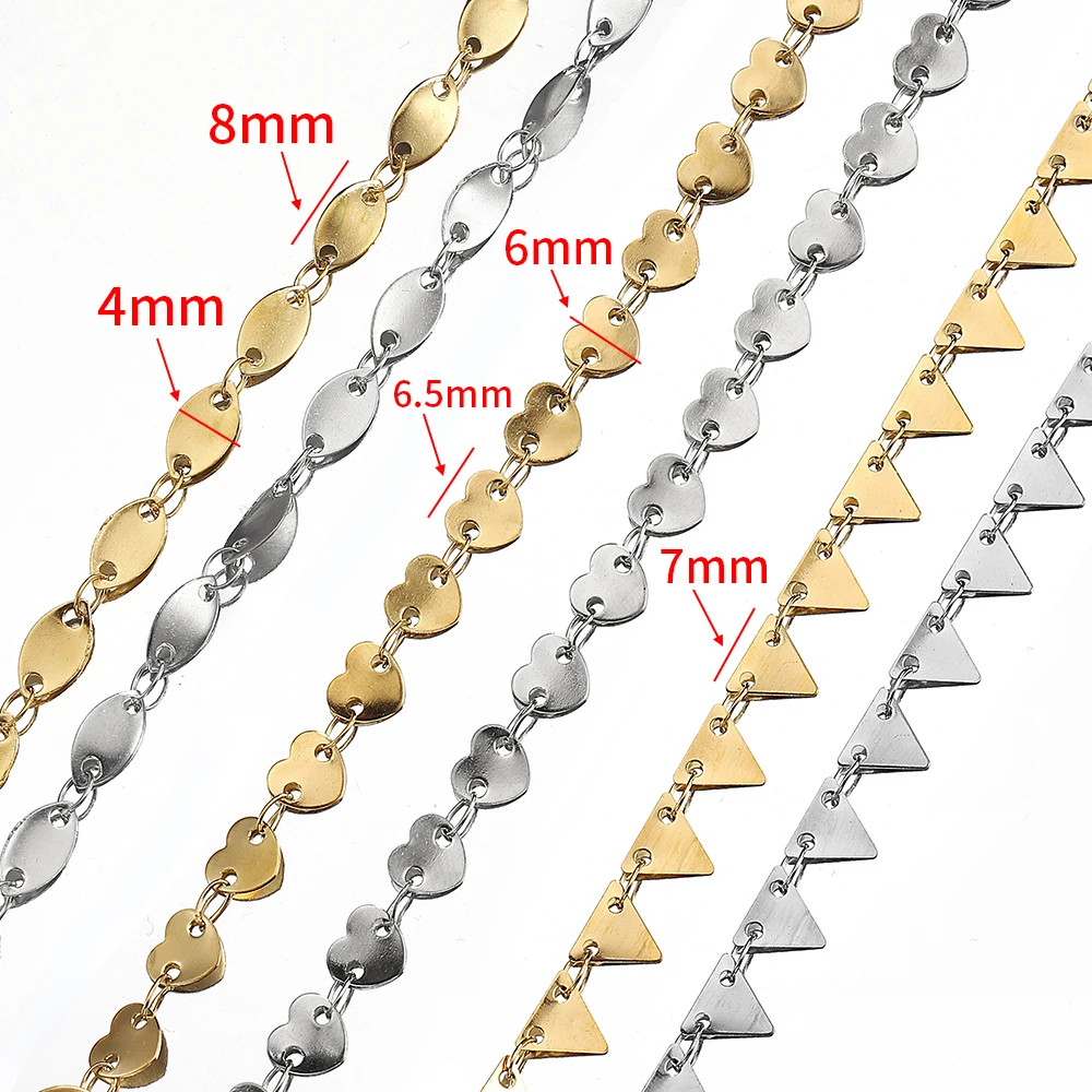 2Meter 1Meter Edelstahl Prägung Liebe Herz Blatt Ketten Halskette Armband Schmuck Machen DIY Kette Liefert Großhandel – Detail 8