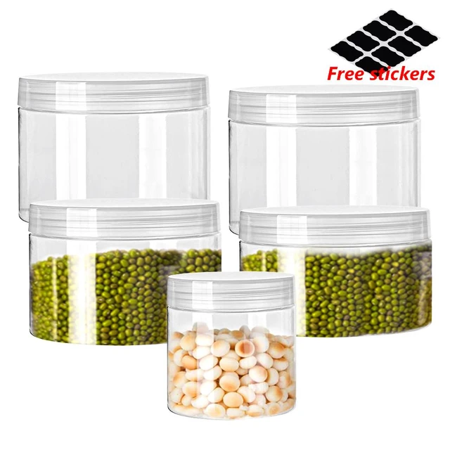 250ml Strong plastic storage containers/jars/tubs/pots- clear lid  10,20,30,40