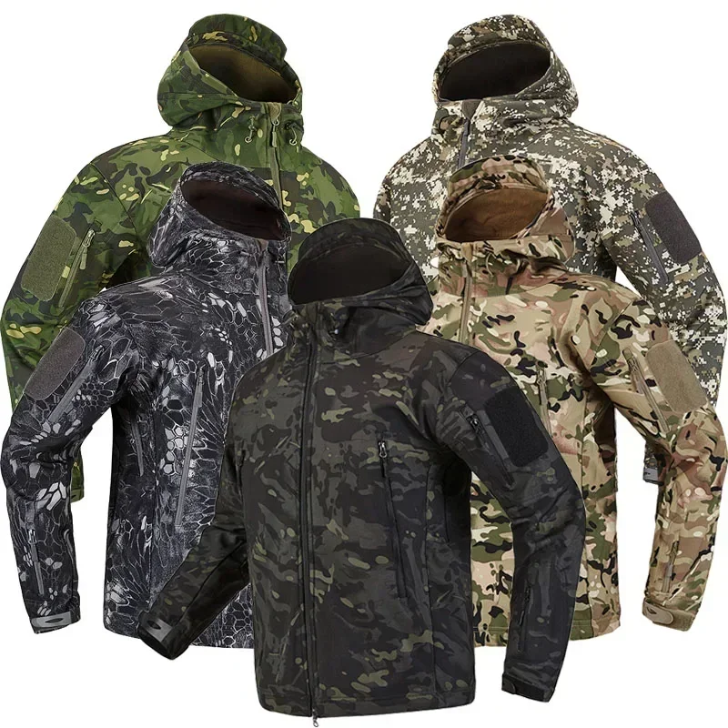 Description Picture 2 of itemHiking Jackets Autumn Men's Camouflage Fleece Jackets Tactical Clothing 2024 Men Camouflage Windbreakers