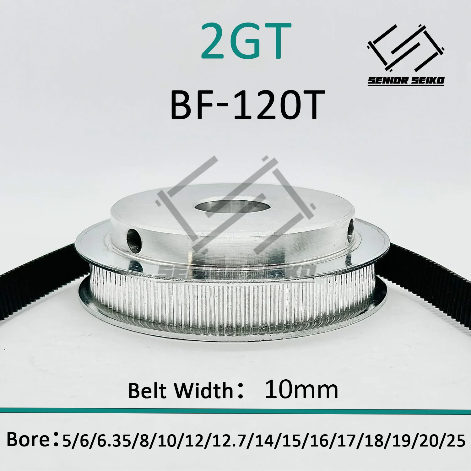 타이밍 벨트 도르래 세트, 10:1 휠 동기 도르래 벨트 키트, 2GT, GT2, 12 톱니, 120T, 120T, 12T, 10mm 보어, 4 25mm
