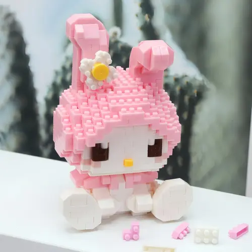 99 style SANRIO Hello Kitty Building Blocks Cartoon Figures Kuromi Bricks My Melody Children's Assembly Toys Cinnamoroll Gift - Image 2