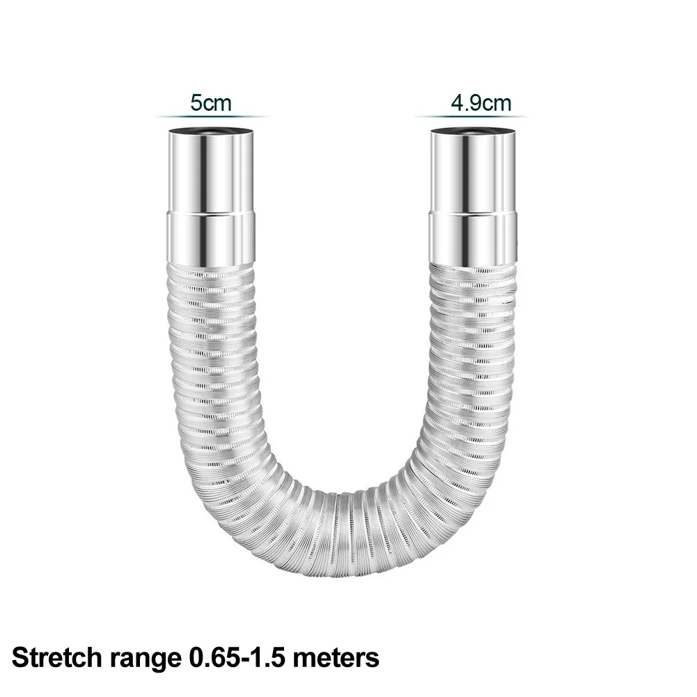 

Stoves Pipe Stretching Stainless Steel Flue Exhaust Stove Pipe Dia-50mm Ducting Dryer Vent Hose Pellet Stove Air Intake Pipe