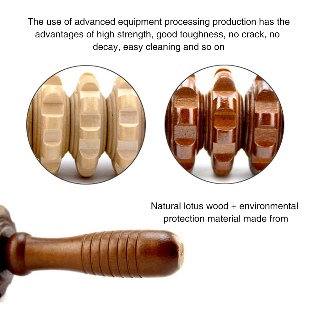 Tcare Gua Sha Board Wooden Exercise Roller Handheld Cellulite Blasters Sports Injury Body Trigger Point Muscle Roller Sticks Massager