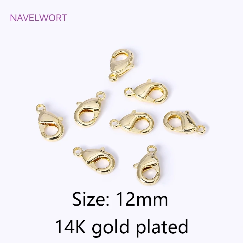 10 Fermagli A Moschettone Oro 18K Per Gioielli Fai Da Te - 10mm Con Anelli Aperti - Chiusure Per Collane E Bracciali