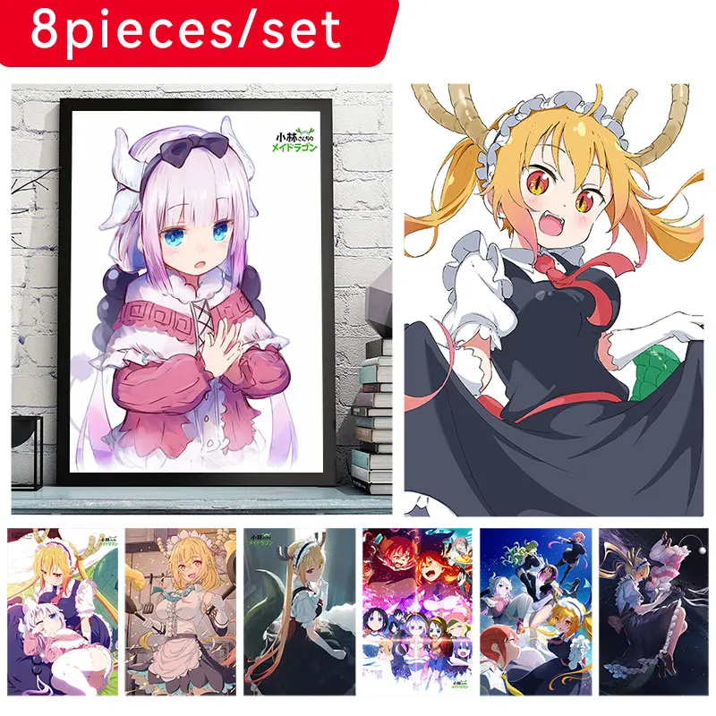 

Hot Anime Posters Xiao Lin's Maid Dragon Comic Home Paintings Children's Room Decoration Suit Pictures Waterproof Wall Stickers