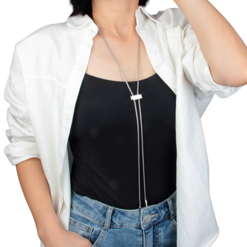 

Sexy Bolo Tie Necklace Cuboid Cool Collar Chain Delicate Lariat Cuboid Chokers