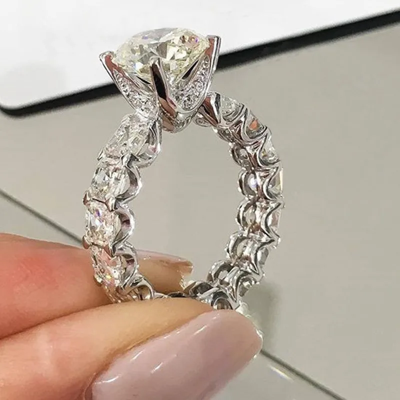 Luxury Vintage Retro 925 Sterling Silver Designer Engagement Ring for Women Party Lady Gift Finger Jewelry Wholesale - 6