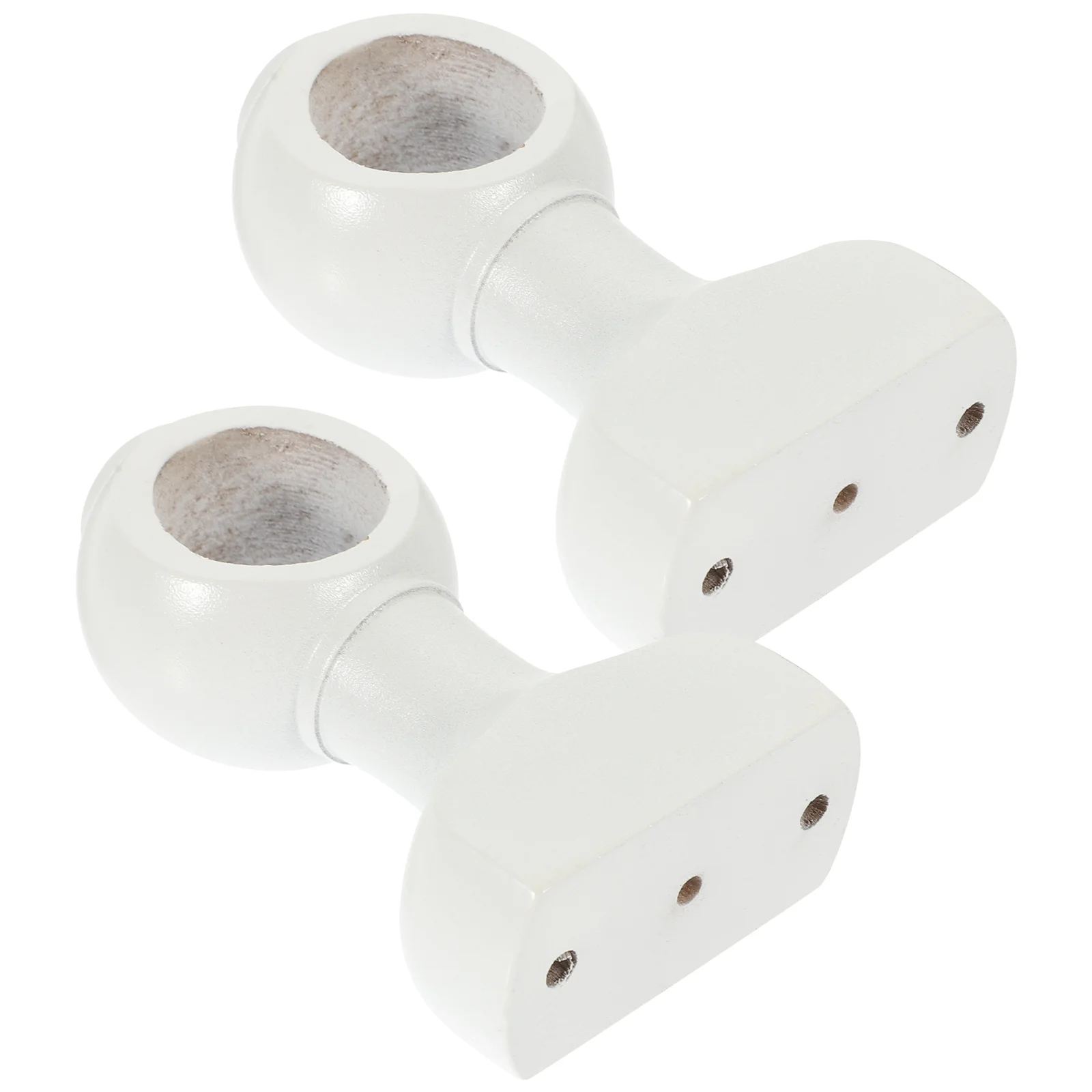 

2pcs Wooden Curtain Rod Support Rack Wood Curtain Rod Bracket Curtain Drapery Rod Bracket
