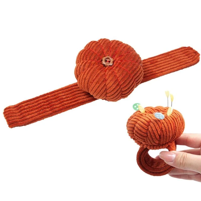 Pumpkin Shape Wrist Pin Cushion with Elastic Strap Pumpkin Needle for  Sewing Cushion Pincushions for Needlework Stitch DIY Craft - AliExpress