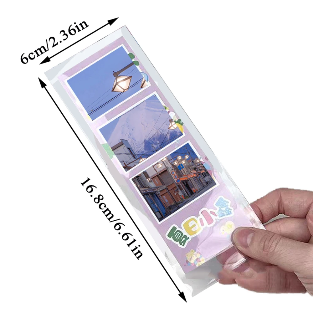 Card Protector Idol Card Protector Photo Card Holder 100Pcs 4 Grid Clear Photo Card Sleeve Idol Photo Bookmark Protective Cover Small Card Organizer Opp Bag Students Supplies