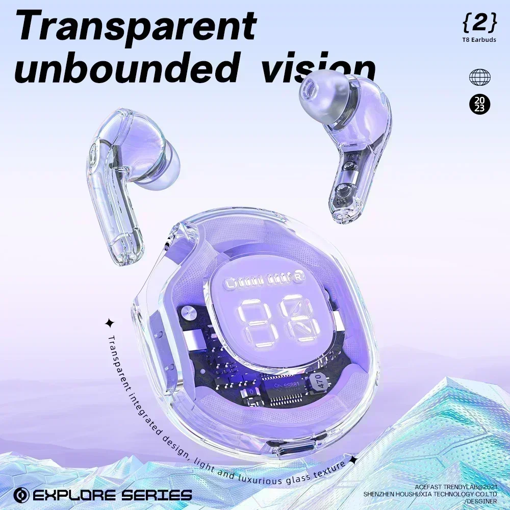 NEW T8 TWS Wireless Earphone Bluetooth 5.3 Headphones Sport Gaming Headsets Noise Reduction Earbuds Bass Touch Control for phone 2