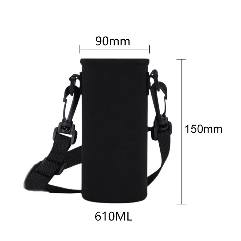 Silicone Water Bottle Holder Strap – Adjustable Sling For Stanley Cups & Most Bottles – Hands-Free Carry For Hiking, Walking, Gym (Black)