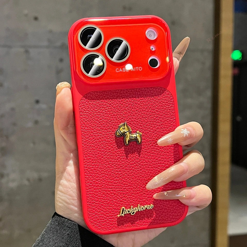 Luxury Shockproof Phone Case with Camera Protector - Lucky Horse Official Collection