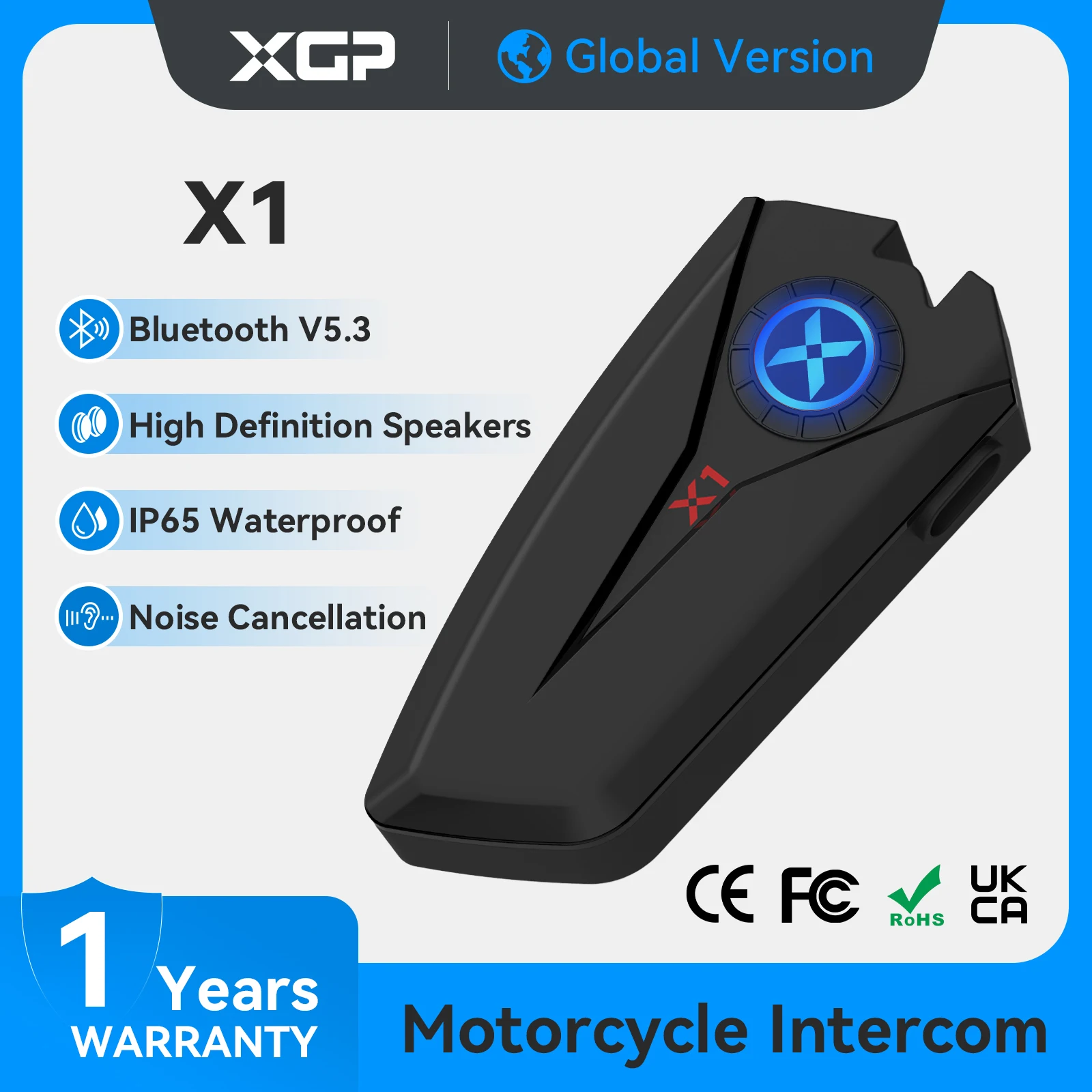 XGP X1 casco de motocicleta auriculares Bluetooth con controles de voz función de respuesta automática de llamadas accesorios portátiles para motocicleta