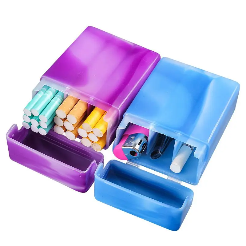 

1PC Plastic Random Color Cigarette Case With Compartments Portable And Practical Cigarette Storage Case Box