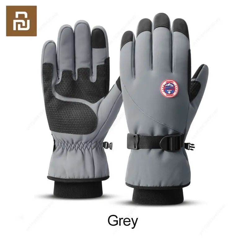 

Зимние лыжные перчатки Youpin для сноуборда для мужчин, Нескользящие водонепроницаемые флисовые теплые зимние перчатки для езды на мотоцикле и велосипеде с сенсорным экраном, новинка 2022